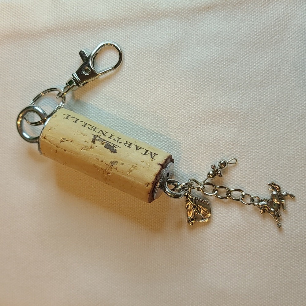 HORSE Wine Cork Key Chain Purse charms - Upcycled Wine Cork